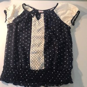 RANSOM GIRL POLKA DOTTED BLOUSE - GREAT CONDITION